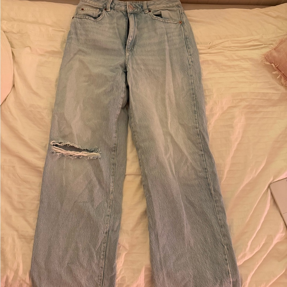 Garage wide leg high rise jeans with rip - Picture 3 of 3